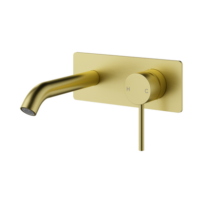 Otus Slimline SS Wall Basin Mixer Trim Kits - Brushed Gold