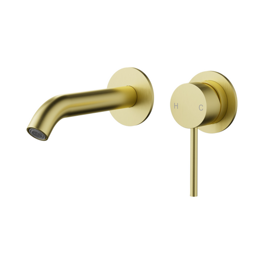 Otus Slimline SS Wall Basin Mixer Separate Back Plate Trim Kits - Brushed Gold