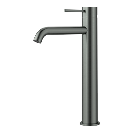 Otus Slimline Curved Spout Tall Basin Mixer - Gunmetal