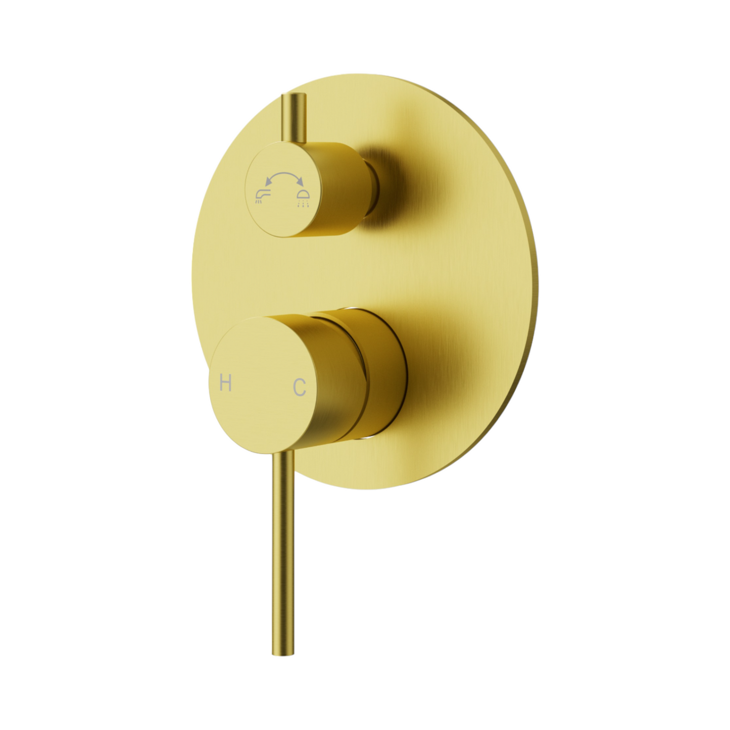 Otus Slimline Wall Diverter Mixer - Brushed Gold