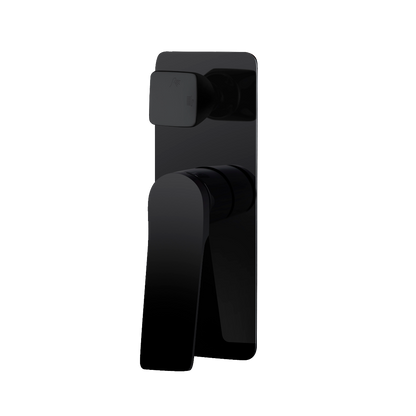 Rushy Square Wall Mixer With Diverter - Matte Black