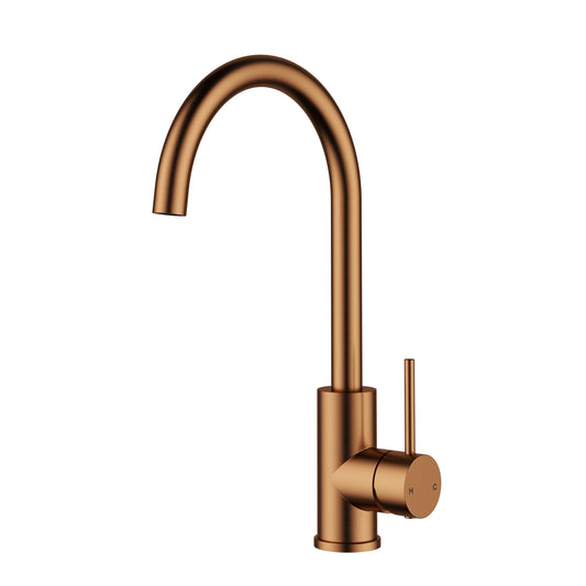 Otus Slimline Stainless Steel Sink Mixer - Brushed Copper
