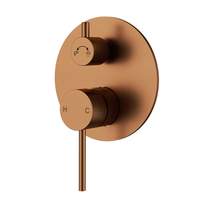 Otus Slimline Wall Diverter Mixer - Brushed Copper