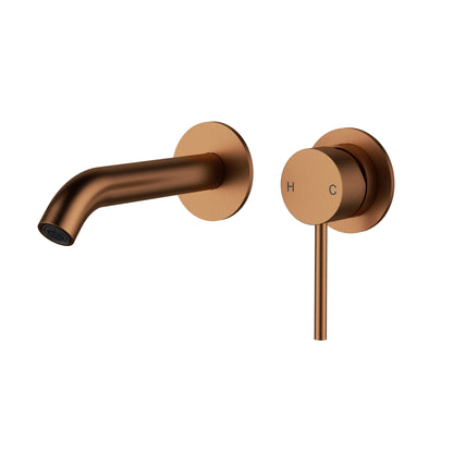 Otus Slimline SS Wall Basin Mixer Separate Back Plate Trim Kits - Brushed Copper