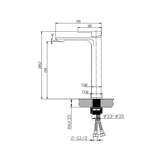 Ivano Tall Basin Mixer - Chrome