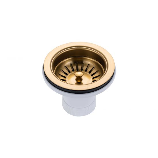 Stainless Steel Brushed Gold Sink with Double Bowl 770x450