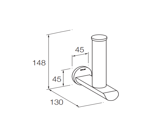 Kohler Avid Vertical Toilet Tissue Holder - Polished Chrome
