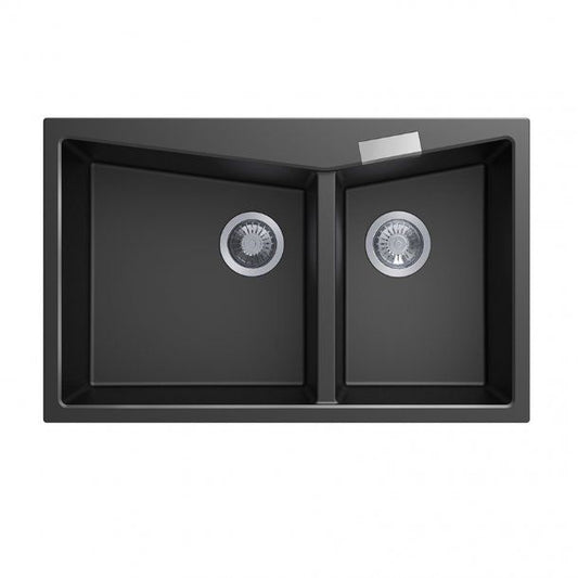 Carysil CGDB Double Bowl Granite Kitchen Sink 800x500 - Black