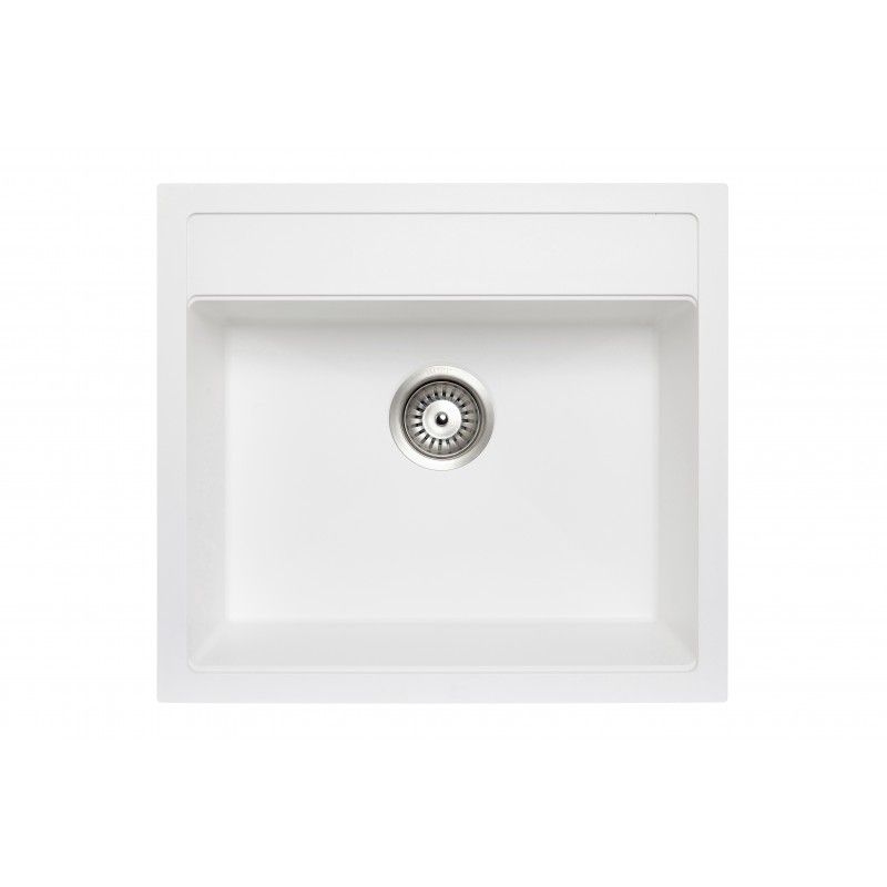 Carysil Waltz Single Bowl Granite Kitchen Sink 560x510 - White