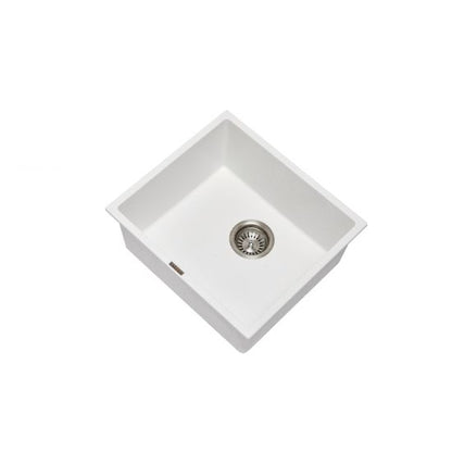 Carysil Magic Salsa Single Bowl Granite Kitchen Sink 457×406 - White