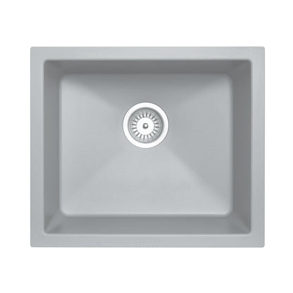 Carysil Salsa Single Bowl Granite Kitchen Sink 533×457 - Concrete Grey