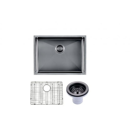 Stainless Steel Gunmetal Grey Sink with Single Bowl 600x450x300