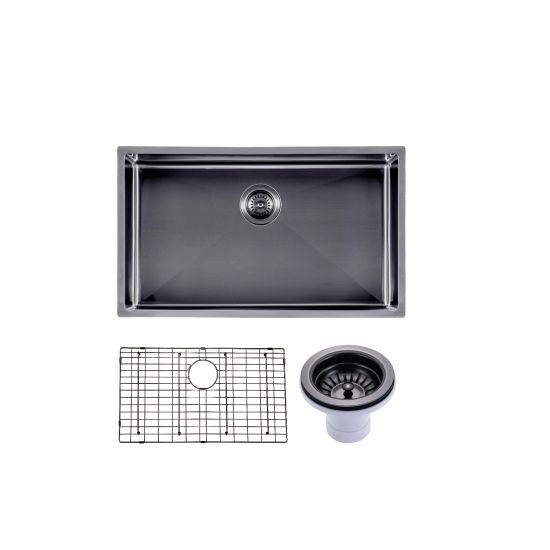 Stainless Steel Gunmetal Grey Sink with Single Bowl 762x457