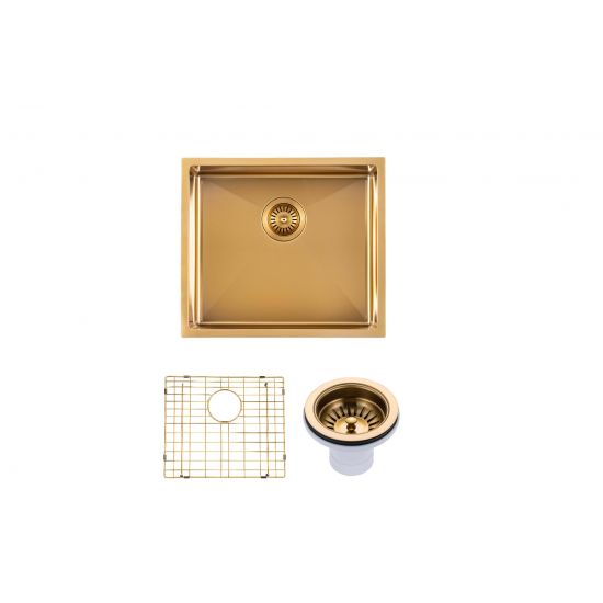 Stainless Steel Brushed Gold Sink with Single Bowl 510x450