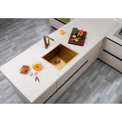 Stainless Steel Brushed Gold Sink with Single Bowl 510x450