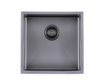 Stainless Steel Gunmetal Grey Sink with Single Bowl 440x440