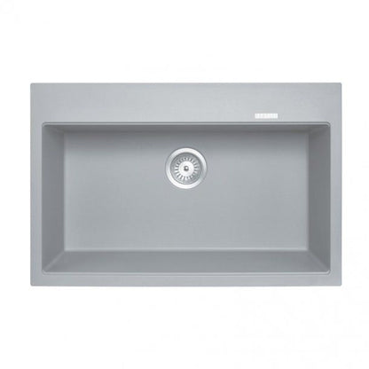 Carysil Waltz Single Bowl Granite Kitchen Sink 780x510 - Concrete Grey