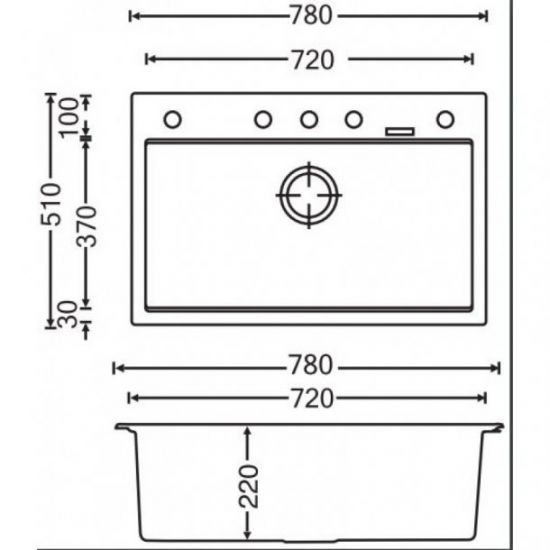 Carysil Waltz Single Bowl Granite Kitchen Sink 780x510 - Black