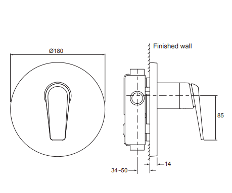 Kohler Avid Shower Mixer - Polished Chrome