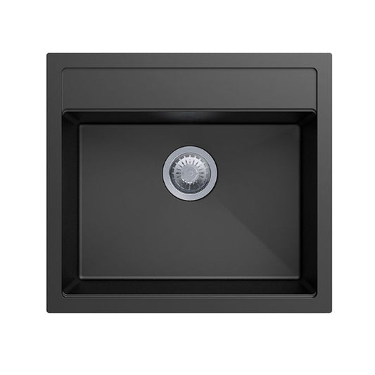 Carysil Waltz Single Bowl Granite Kitchen Sink 560x510 - Black