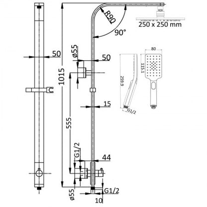 Seto Multifunction Shower Set - Chrome