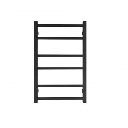 Heated Towel Rail 6 Square Tubes - Matte Black