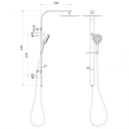 Regal Round Multifunction Shower Set - Chrome