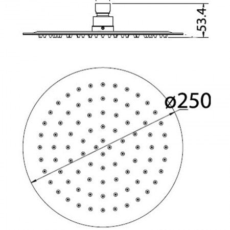 Dove Round Stainless Steel Shower Head 250mm - Chrome