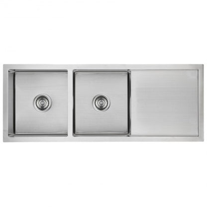 Stainless Steel Kitchen Sink with Double Bowl and Drainer 1160x450